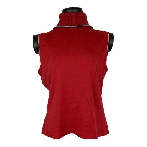 Carolyn Taylor Essentials Red Ribbed Turtleneck Sleeveless Sweater Women’s XL - Picture 11 of 11